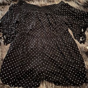 Target black and white polka dot romper plus size